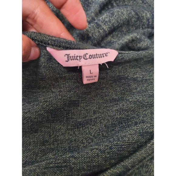 Juicy Couture Large Heathered Gray Strappy Neck Hi Lo Long Sleeve Shirt Top - Picture 6 of 6